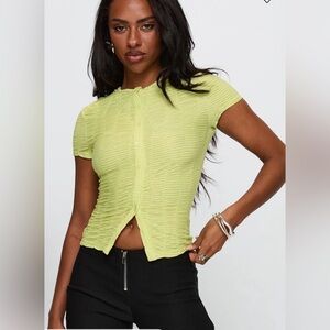 Princess Polly Textured Top Green size US 2